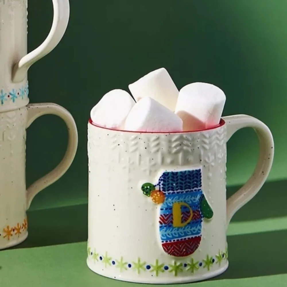Anthropologie Bundle Up Monogram Mug  "D"